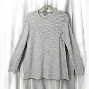 COS Textured Knit Top Long‎ Sleeve Pullover Lightweight Woman Medium Gray READ